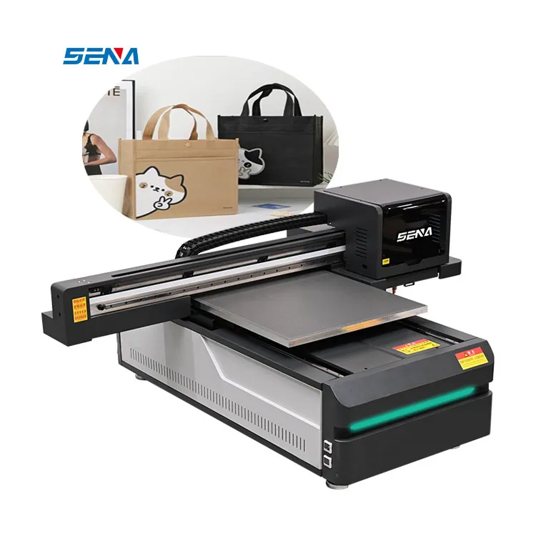 Printer flatbed UV 6090 otomatis berkualitas baik untuk kulit, kayu, kaca, mesin cetak penutup casing ponsel