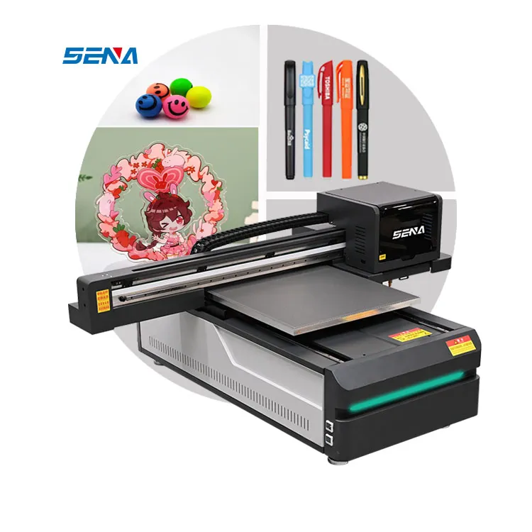 Mesin Cetak Digital 3D Tekan Panas 60*90Cm Printer Flatbed Inkjet UV Printer Tipe Pelat Inkjet untuk Casing Ponsel Logam Akrilik