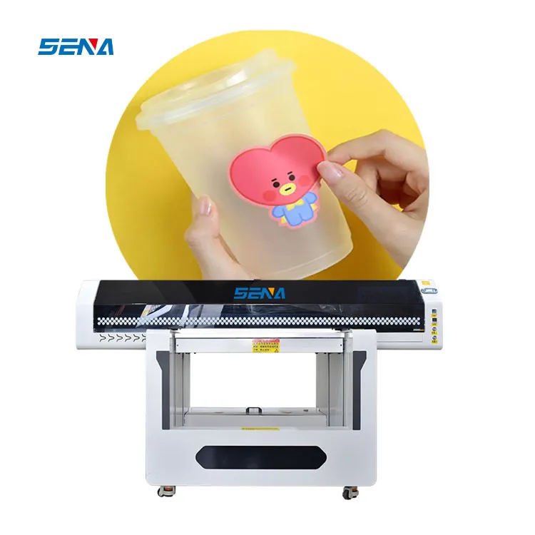 Printer Inkjet UV Flatbed 3D 90*60Cm Digital Performa Tinggi Cepat Semua Dalam Satu untuk Casing Ponsel Kaca Kaus Kartu Akrilik PVC Kayu