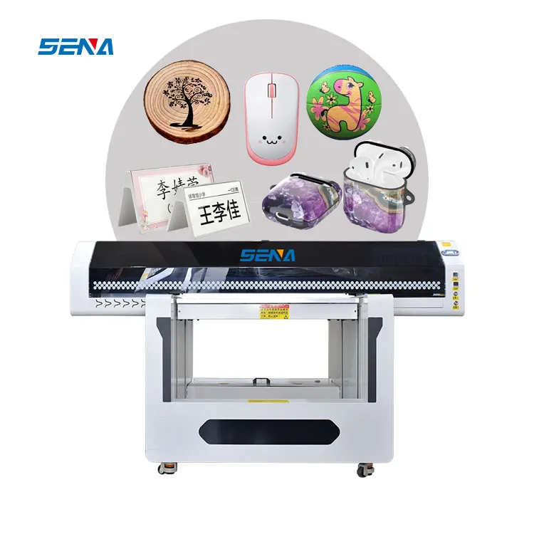 Printer Uv 3D Kontinyu Remote Control Performa Tinggi 90*60Cm Printer Flatbed Inkjet untuk Mesin Cetak Casing Ponsel Bisnis