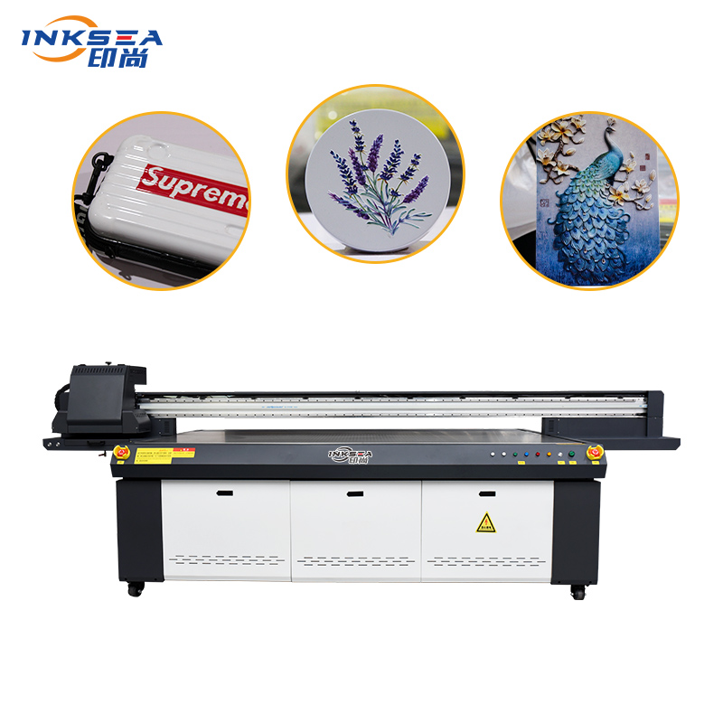 Printer Inkjet Panel Datar 2513 Kecepatan Tinggi 2500*1300Mm UV dengan Kepala Cetak Epson Kembar I3200 untuk Kotak Karton Plastik