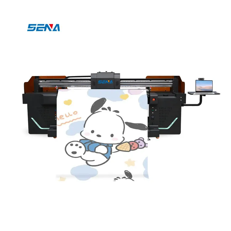 Printer Tipe Pelat Inkjet 3D Unggulan Otomatis Berkecepatan Tinggi Printer Flatbed UV Digital Roll to Roll untuk Wallpaper Gambar Tanda Poster