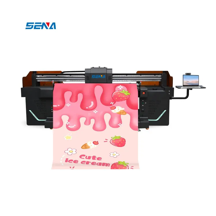 Printer Format Besar 3D Otomatis Penuh Berkecepatan Tinggi Roll to Roll Printer Inkjet Flatbed UV Luar Ruangan untuk Bahan Poster Roll Kain