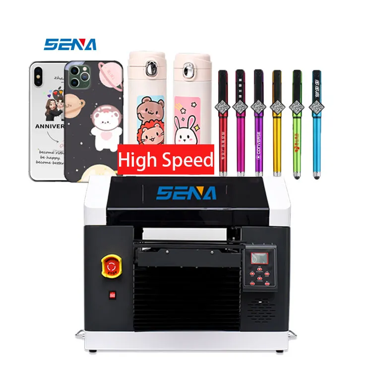 High Speed Small A3 UV Inkjet Flatbed Printer 30*45cm 3D CMYK Varnish for Glass Panel Self-adhesive Label Phone Case T-shirt