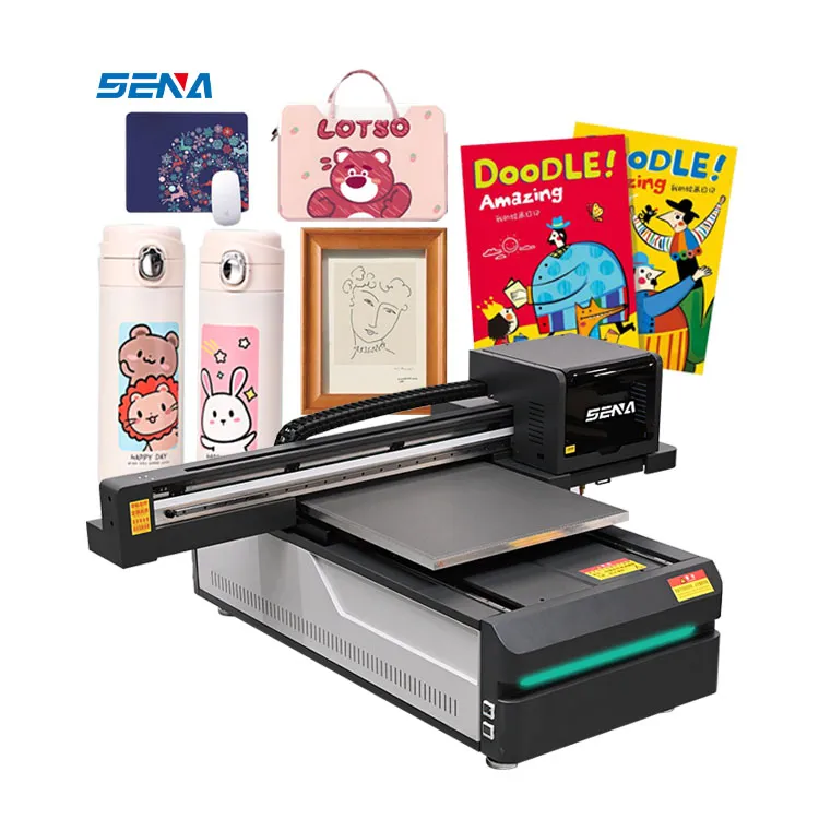 ຄວາມໄວສູງ UV Inkjet Flatbed Printer 3D 60*90cm Automatic LED Digital Custom for Wood Phonecase Glass PVC Card Pen Glass Sticker