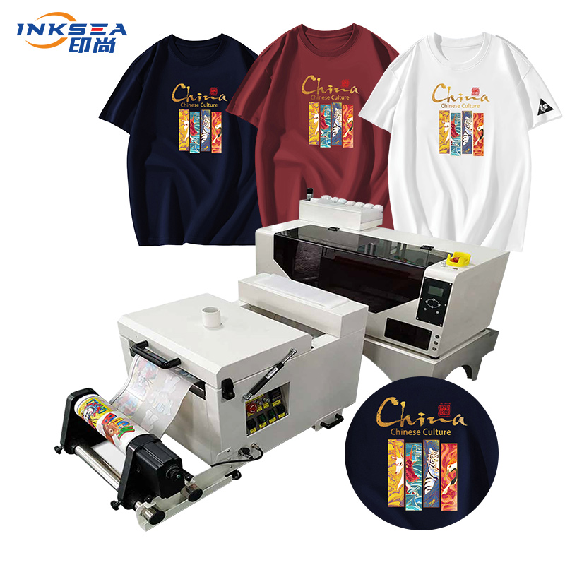 हूडी टी-शर्ट फॅब्रिक लेदर हॉट प्रेस मशीन dtf प्रिंटर आणि ड्रायर i3200 प्रिंट हेड a3 a4 आकार