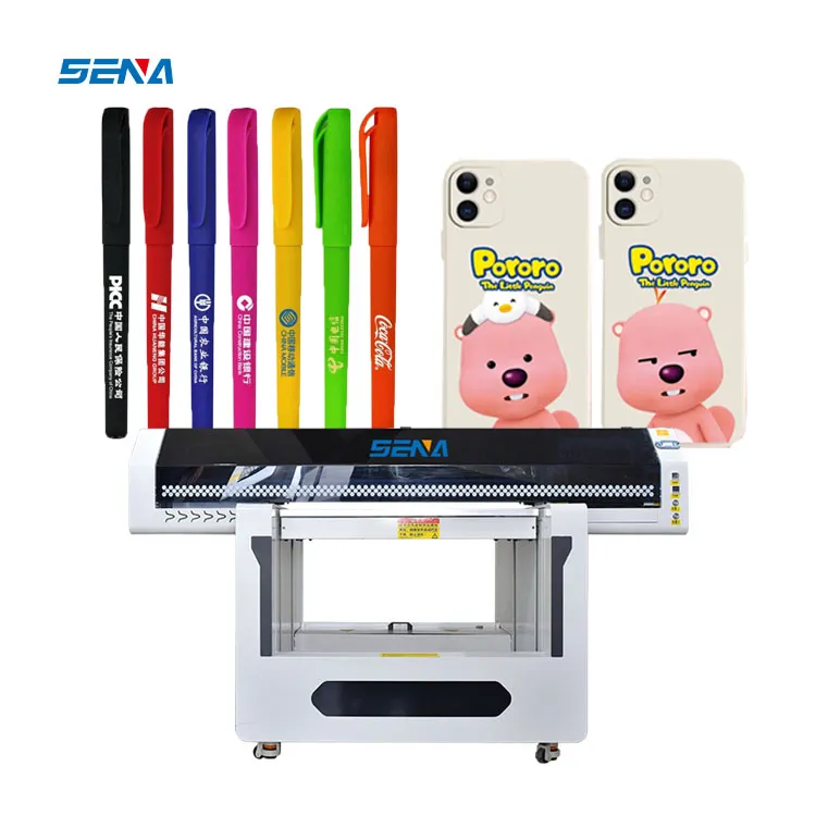 Diskon Besar Mesin Printer Flatbed Tinta UV Digital 90*60Cm Pernis Semua Dalam Satu untuk Stiker Kaus Casing Ponsel Kartu PVC Kayu Kaca