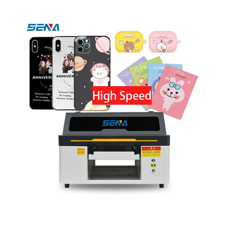 Penggunaan Industri Kecil A3 Pintar 30*45Cm Printer Flatbed Inkjet UV Digital LED Kustom untuk Pena Papan Nama Logam 3D Kotak Telepon Kayu PVC