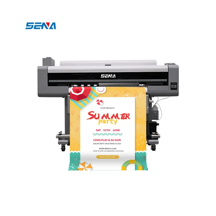 Penggunaan Industri Printer Format Lebar 3D Digital Roll To Roll Printer Inkjet UV dengan Kotak Cahaya Kaus Linen Poster Dinding Peta Kain