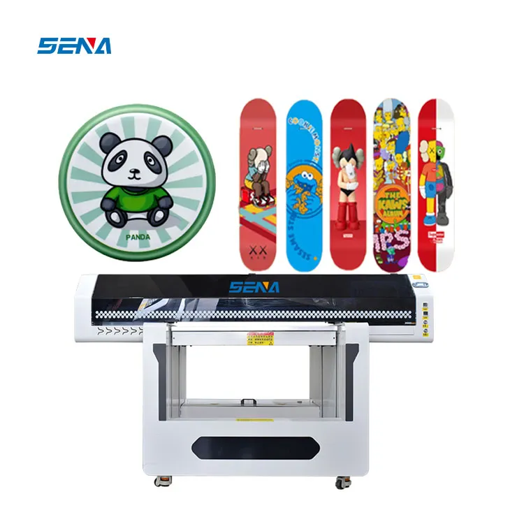 Printer Tipe Pelat Inkjet Digital 90*60Cm Mesin Printer Inkjet UV Flatbed 3D untuk Casing Ponsel Kaca Kaus Kartu Akrilik PVC Kayu