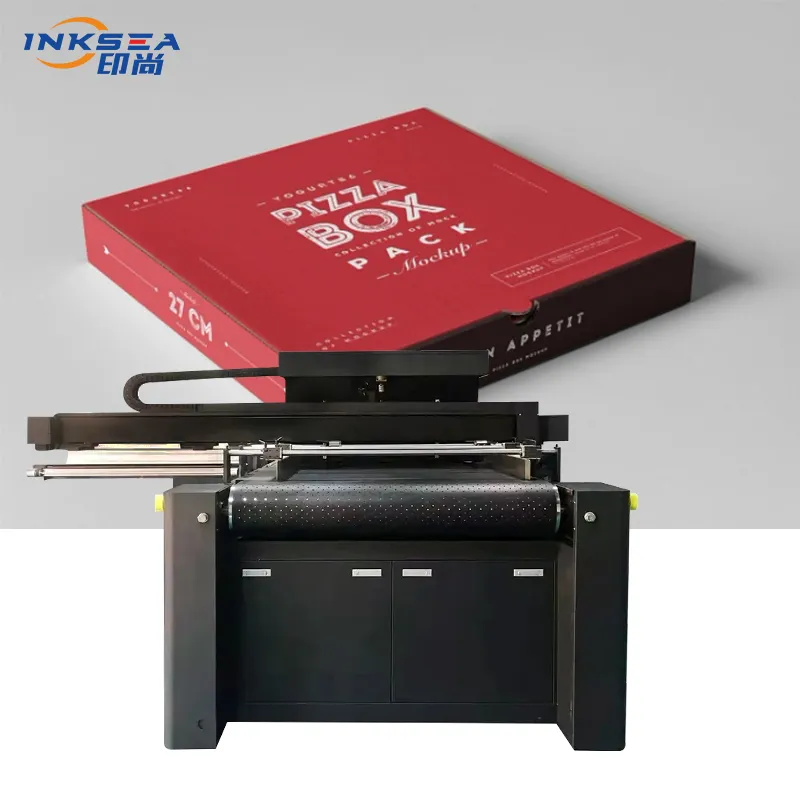 Printer Kotak Bergelombang Format Besar 1-4 Ricoh Epson Printhead untuk Kotak Pizza Kotak Makan Siang Karton Mesin Cetak Printer UV