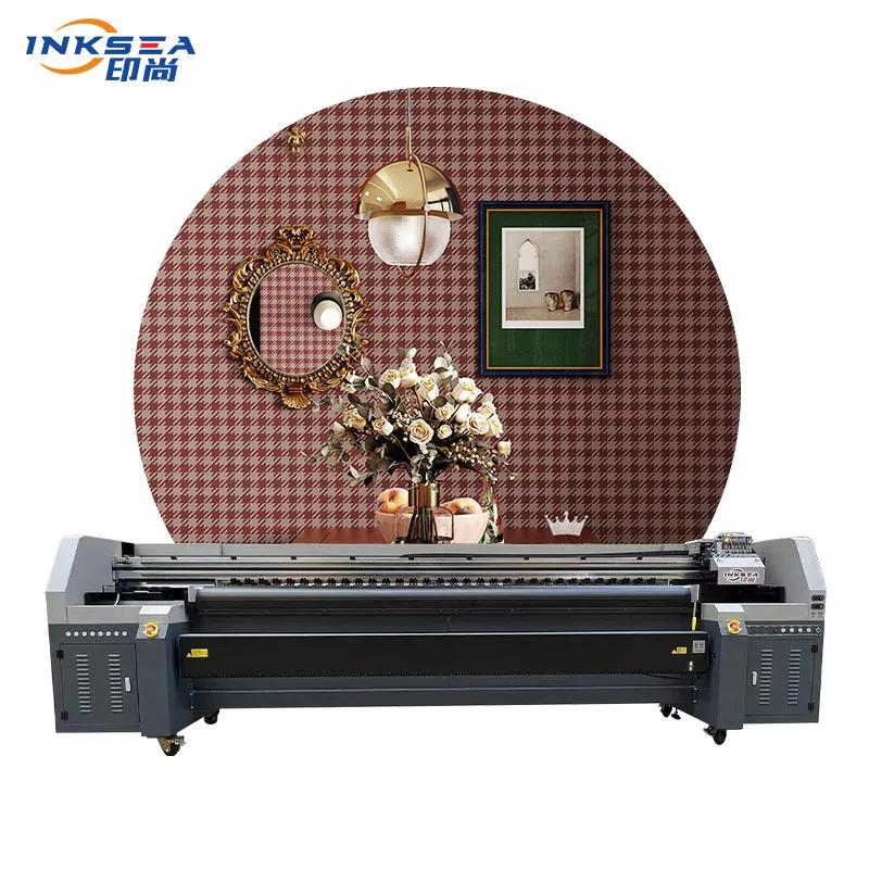 Printer kulit digital format besar 1800 Printer UV digital Ricoh G6 nozzle untuk peta wallpaper kulit