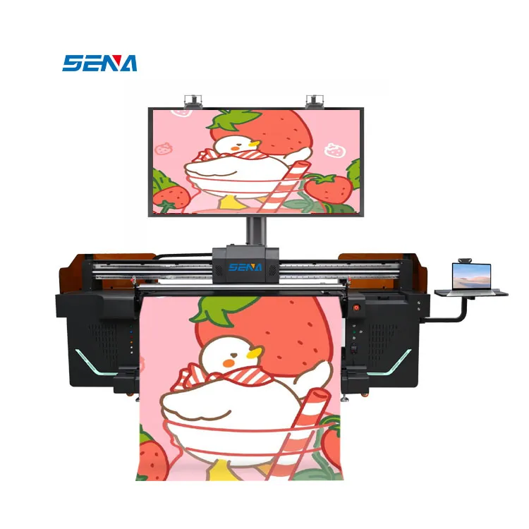 Printer Format Besar Universal Roll to Roll UV Inkjet Printer CMYK Varnish Kustom untuk Wallpaper Tekstil Tempel Mobil Kain Kulit