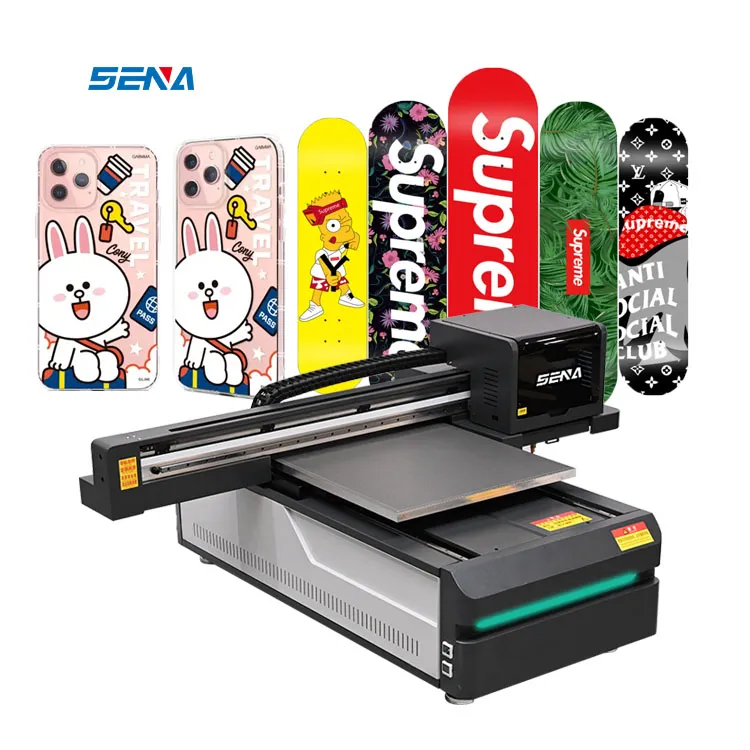 Printer Flatbed Inkjet UV Mini 60*90 Pernis Warna Penuh A3 LED Lebih Cepat Kustom untuk Casing Ponsel Kayu 3D Kaca PVC Pena Kartu Kaca Glof