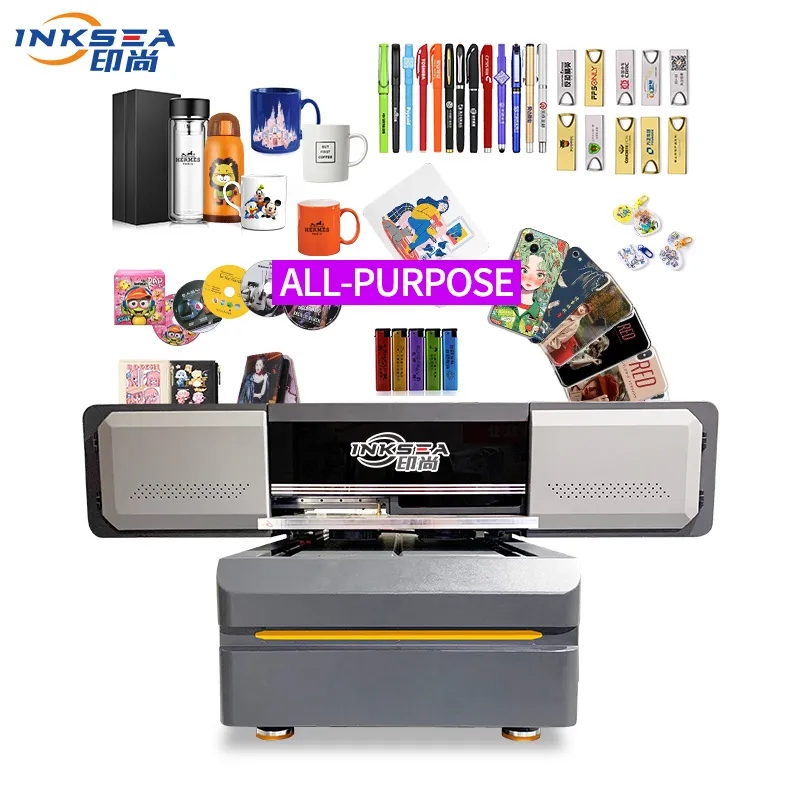 ກໍລະນີມືຖື Custom UV flatbed printer 6090 inkjet printer for DIY ID card T-shirt mug pencil case notebook plastic