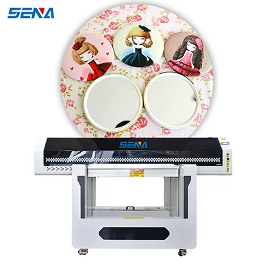 Mesin cetak bahan multifungsi Flat UV Printer 4 print head Epson i3200 pernis CMYKW+