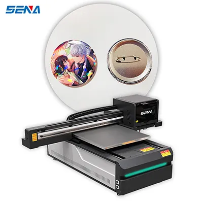 Printer Flatbed UV Baru Kepala Multi-cetak I3200 Format Besar 60*90CM Ukuran CMYKW + Pernis untuk Kotak Lampu Pintu Lengan