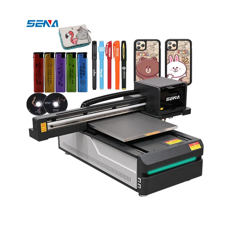 Satu Klik Penyerapan Tinta 6090 3D A3 Mesin Cetak Digital UV Inkjet Panel Flatbed Printer Label Kartu Casing Ponsel Printer Uv