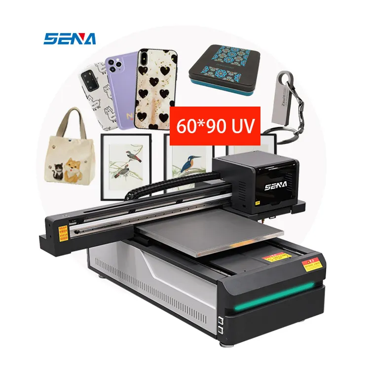 Popular New Digital 3D UV Inkjet Flatbed Printer 6090 A3 Inkjet Flatbed UV Printer for Small Business PVC Wood Phone Case Glass