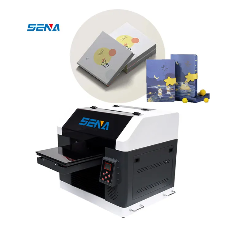 Populer Baru Mini 3D Digital 30*45Cm Kecil A3 CMYKW + Pernis UV Inkjet Printer Flatbed untuk Label Perekat Diri Stiker Pembungkus Cangkir