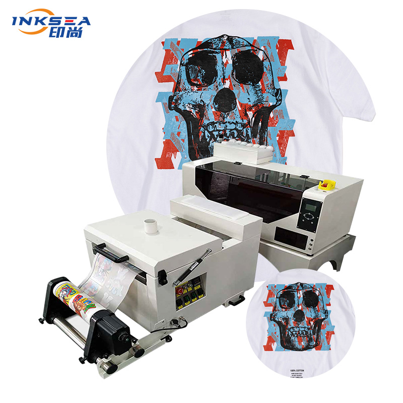 စိတ်ကြိုက် တီရှပ်အင်္ကျီ hoodies အတွက် အမှုန့်တုန်စက် နှင့် လေမှုတ်စက် DTF Hot stamping machine မှ Hot press i3200 Epson Nozzle
