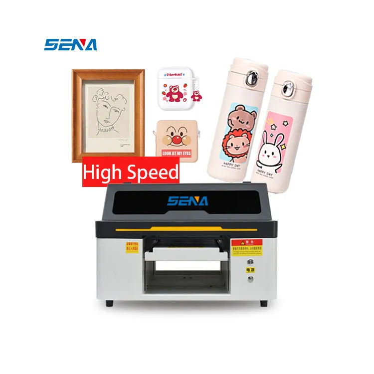 Produsen Profesional A3 Ukuran Kecil Digital 3D Varnish UV Flatbed Inkjet Printer Untuk Stiker Label Pena Kasus Telepon Kartu PVC