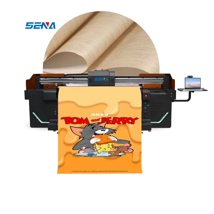 ຜູ້ຜະລິດມືອາຊີບ Roll to Roll Printer CMYKW+Varnish Digital 1.8/3.2M Inkjet Printer for Poster Sign Picture Wallpaper