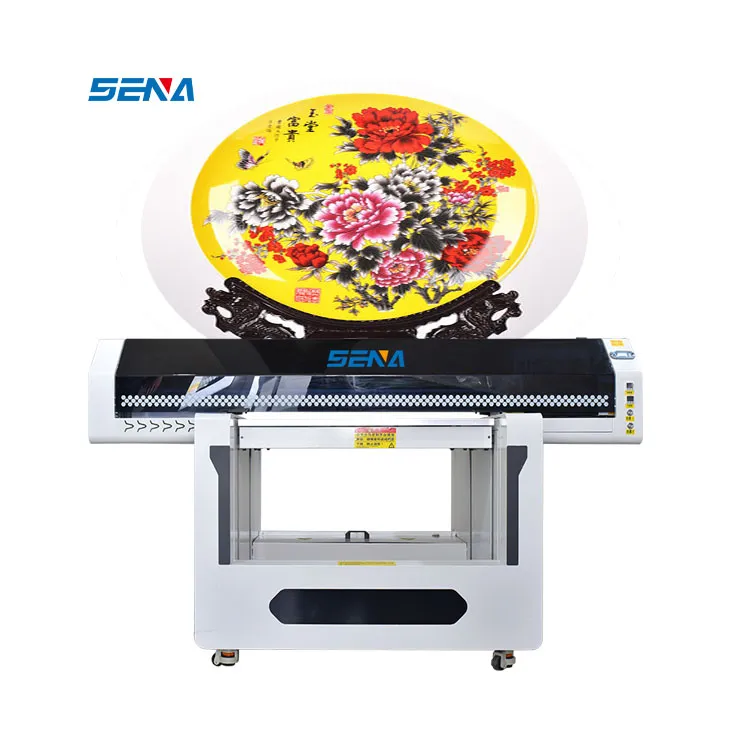 Quick Speed Automatic 90*60CM CMYK+Carnish Inkjet UV Dtf Flatbed Printer for Decorative T-Shirt Shoes Mobile Phone Case Glass