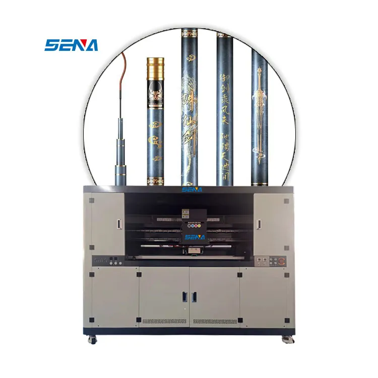 Quick Speed ​​Fishing Rod Printing Machine ink Varnish UV Printer for PVC Pipe Glass Pipe Metal Pipe Acrylic Tube Long Round Tube