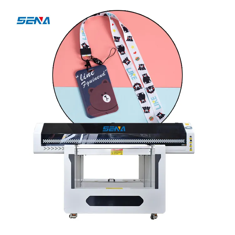 Mesin Cetak Digital 90*60Cm 3D Flatbed Mesin Printer Inkjet UV untuk Casing Ponsel Kaca Kaus Kartu Akrilik PVC Kayu