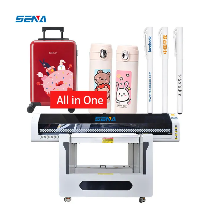 Mesin Cetak Digital Eco Solvent 9060 UV Inkjte Printer Flatbed Pernis LED untuk Stiker Casing Ponsel Kaca Kayu Kartu PVC