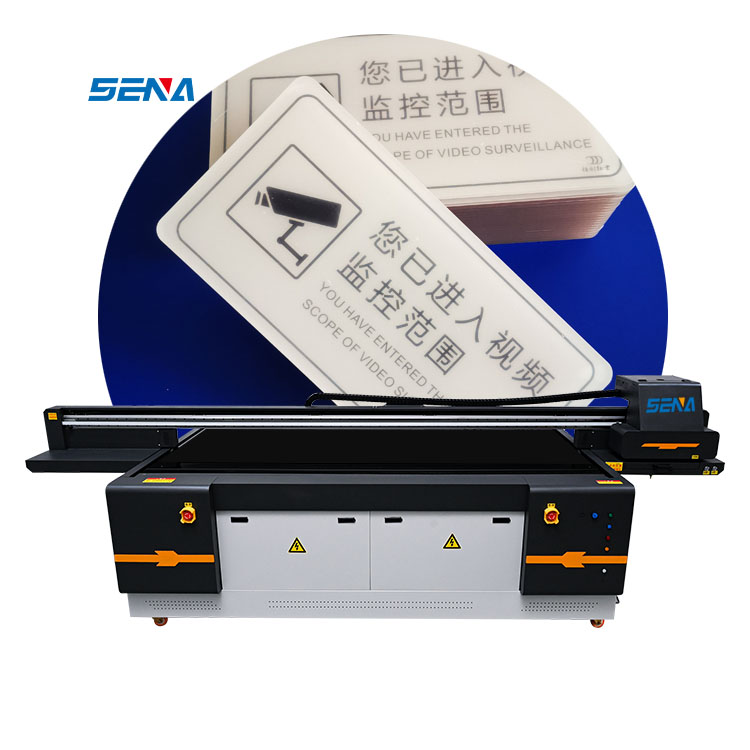 SENA 2.5*1.3M large format UV printer with 2-3 GEN5 GEN6 printheads is suitable for wood glass UV flatbed printers