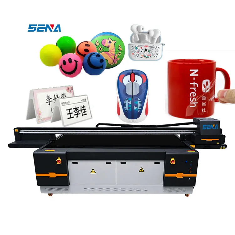 SENA 2513 flatbed UV printer 2.5M format printing glass wood mobile phone case gift box UV flatbed printer