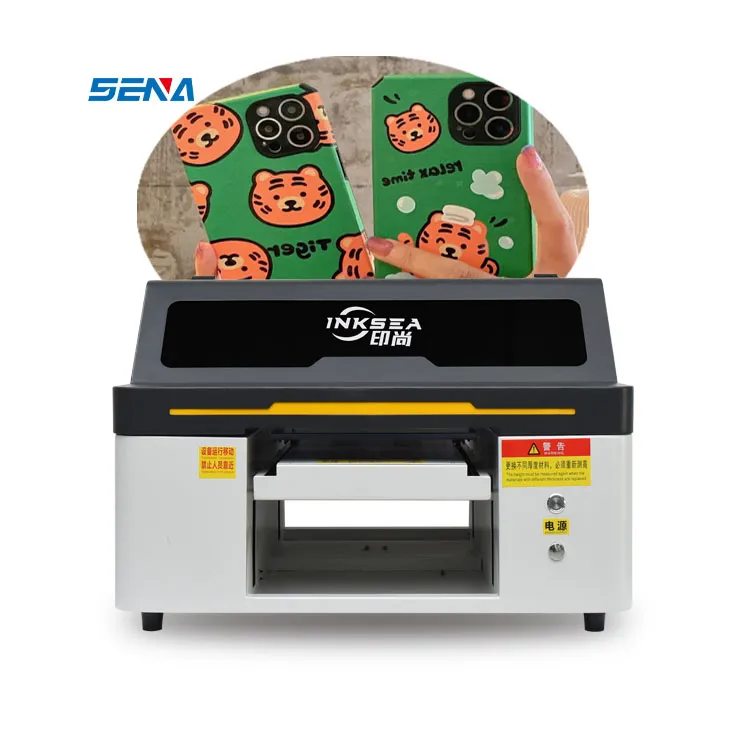 SENA 3045E Mini LED Flatbed UV Printer XP600 head 5 color photo Digital Printer For Mobile Phone Case Sticker Label Acrylic