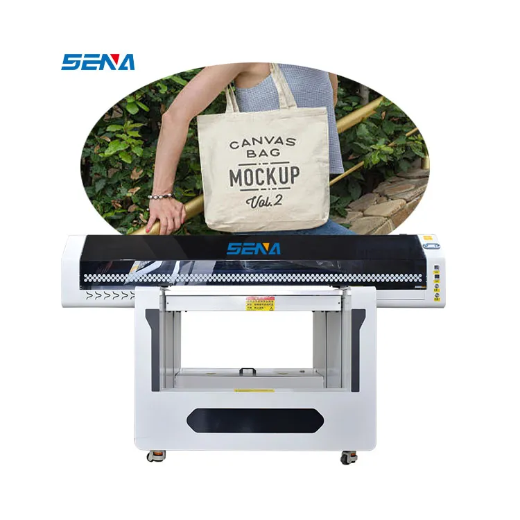 SENA 9060 3head L1440 I3200 Kecepatan Tertinggi 2400Dpi Flatbed Led Kotak Uv Mesin Cetak Printer untuk Iklan