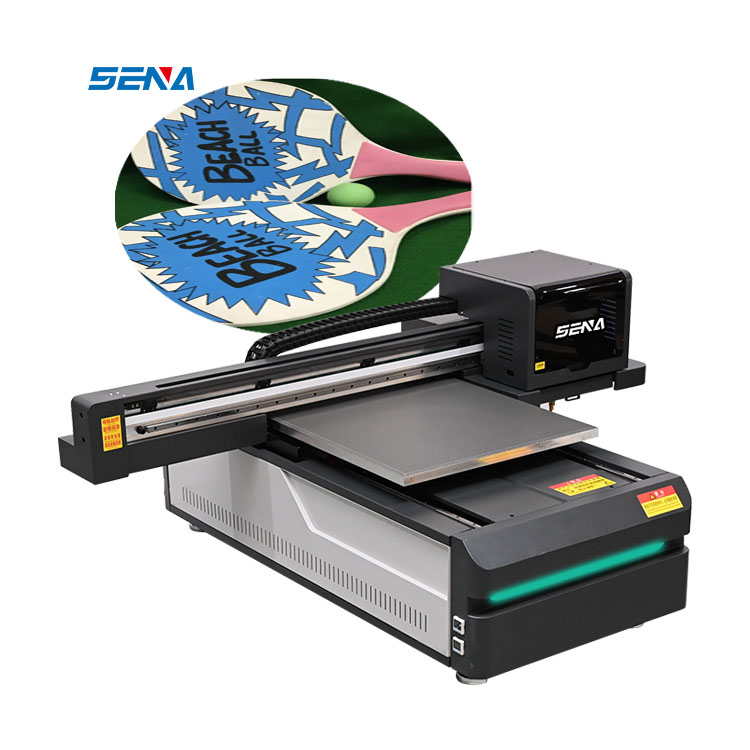 SENA High Quality 70*100cm Size 3 Heads 6090 Model UV Flatbed Printer with Varnish Color for Wood/Glass/Acrylic Printing