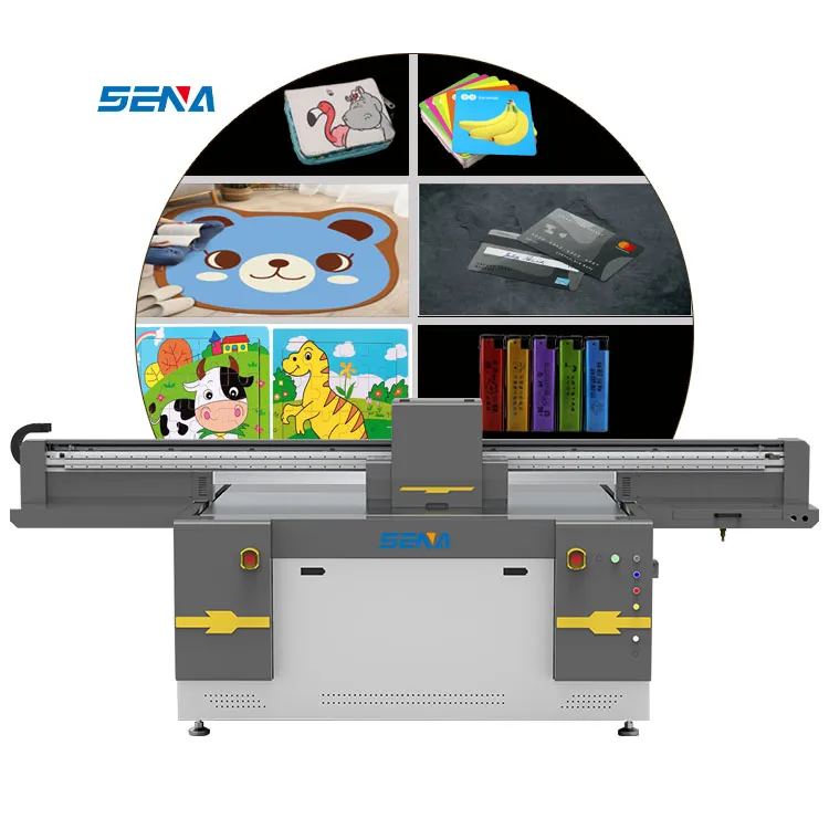 SENA Printer Flatbed UV 2d 3d Format Besar Industri Printer Flatbed Digital UV 1610 A0 Ukuran Kepala I3200