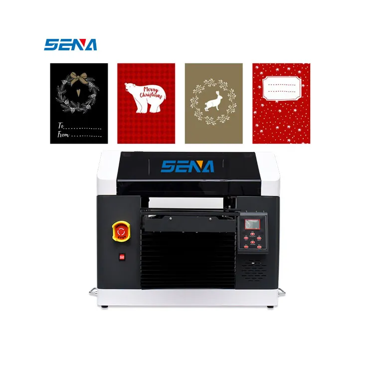 SENA metal tag logo printing machine A3 UV Flatbed Printer for PVC Bottle Phone Case UV Printer