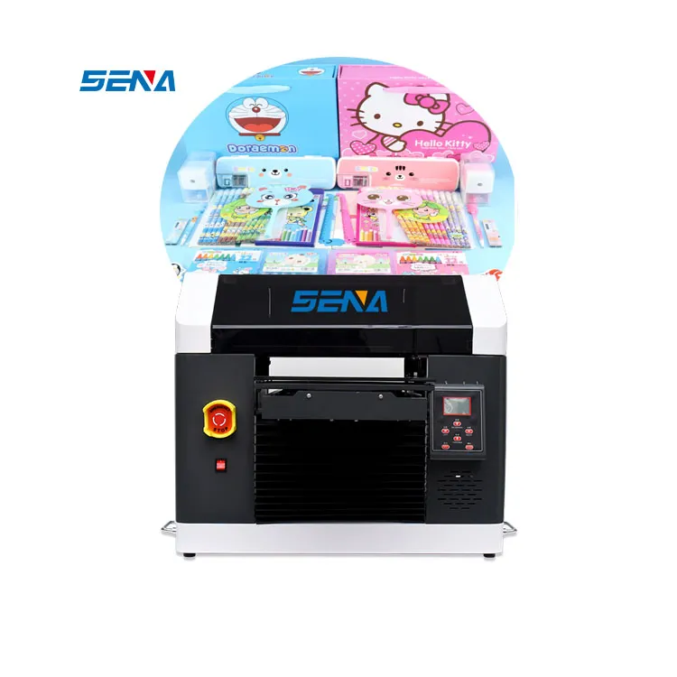 SENA mini UV Printer 3045 with 2 nozzle A3 A4 Format UV Flatbed Inkjet Printer for ID Card Phonecase Acrylic DIY Pattern Sticker