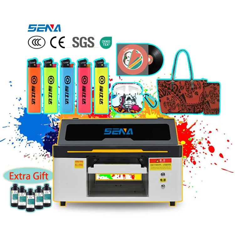 Small LED UV Inkjet Flatbed Printer Machine Customize 3D