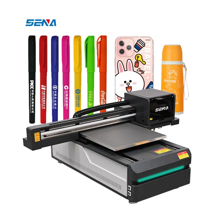 Sublimation UV Inkjet Flatbed Printer ຂະຫນາດນ້ອຍ A3 ກັບ Varnish ອຸດສາຫະກໍາສໍາລັບ Custom Sticker Wood Phone Case Glass PVC Card Label