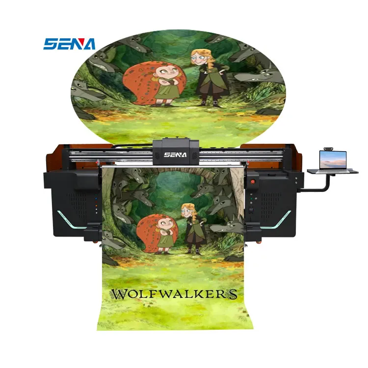 Harga Kejutan Printer Format Besar Lebar 3D 3D LED Otomatis Sepenuhnya Printer Roll To Roll Printer Luar Ruangan untuk Bahan Gulungan Poster Kain