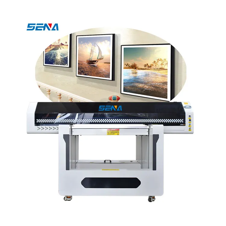 Harga Kejutan LED 6 Warna Iklan Bisnis 3D 90*60CM Inkjet UV Flatbed Printer untuk T-Shirt Sepatu Casing Ponsel Kaca