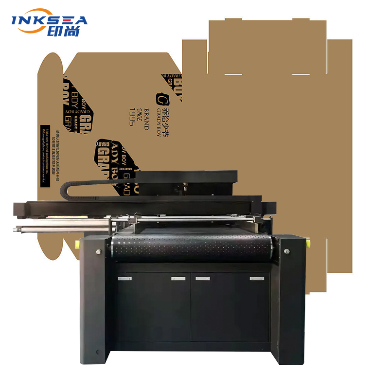 Printer karton searah Printer pola karton bergelombang Kepala cetak HP mencetak satu kali printer karton berkecepatan tinggi