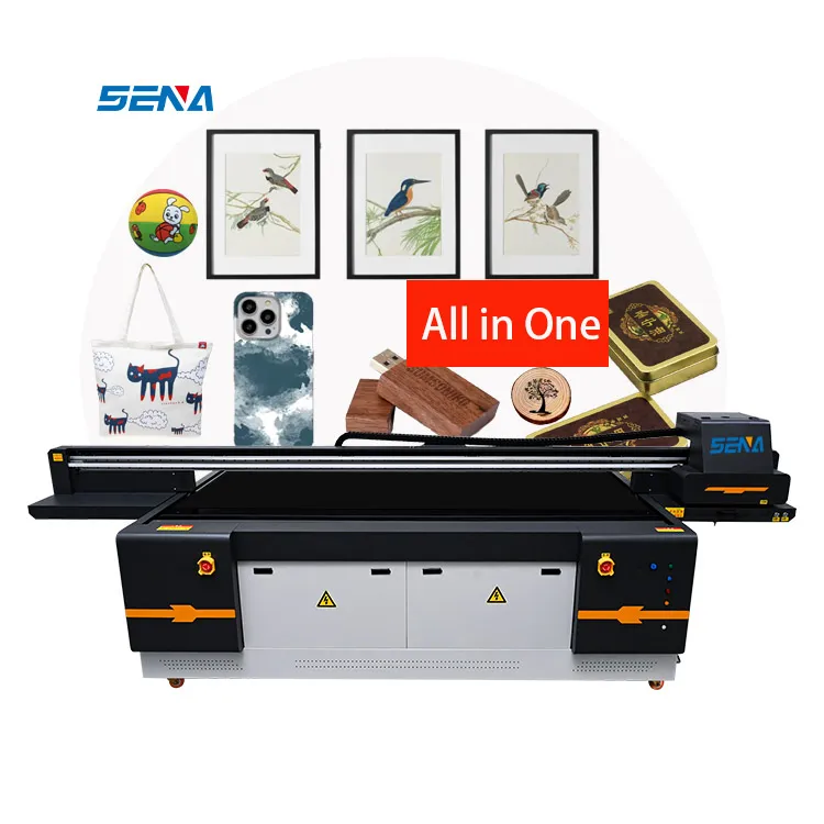 UV 2513-SENA model printer machine large flatbed platform with Ricoh gen6 printhead for glass,matel printing