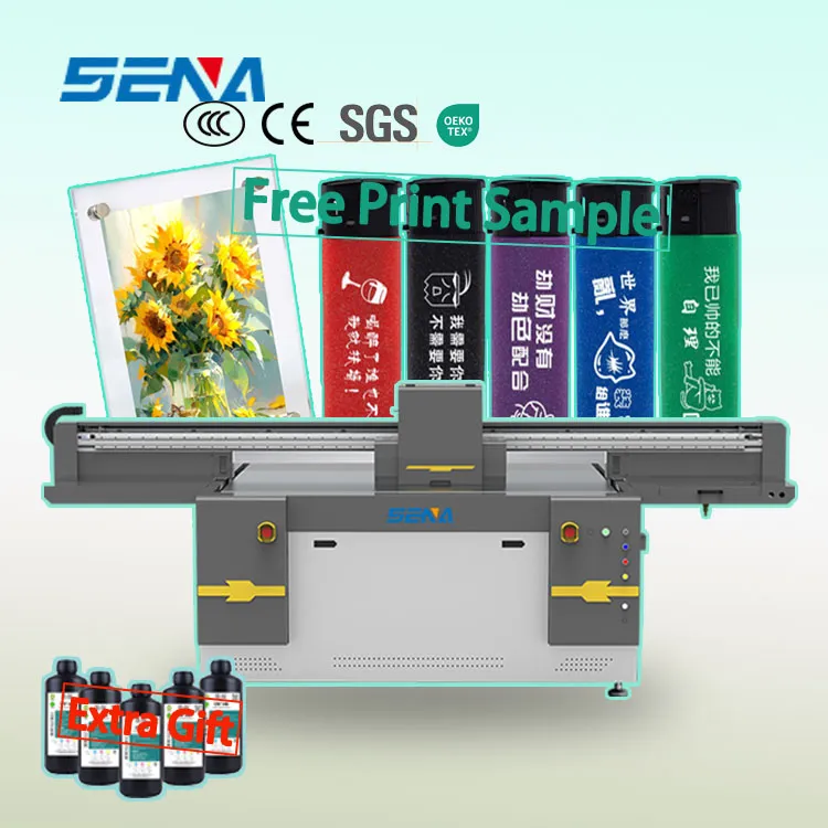 UV Inkjet Flatbed Printer Machine with Gen6 heads 1440dpi CMYKW+V