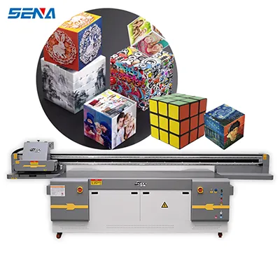 Printer UV 2513 Harga dengan print head GEN6 CMYKW pernis warna dicetak karton logam akrilik