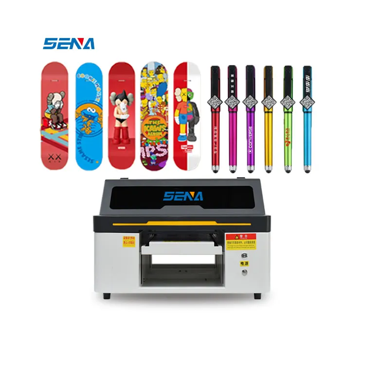 UV Printer for Sale A3 Small 30*45cm Digital 3D CMYK Varnish UV Flatbed Inkjet Printer For Sticker Label Pen Phone Case PVC Card