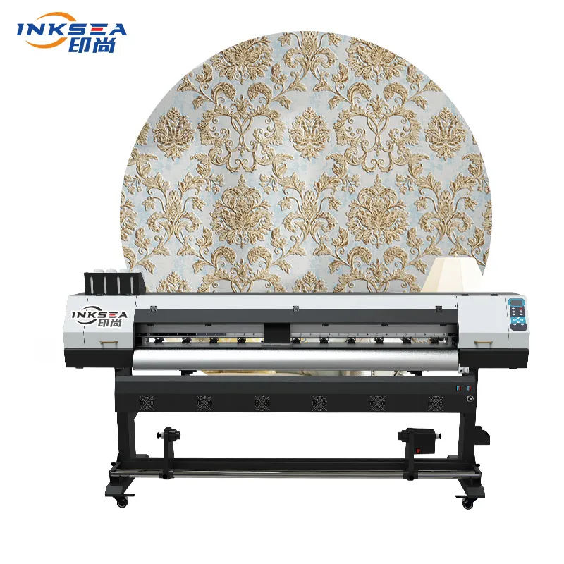 Mesin Cetak UV Kertas Dinding Cantik Printer Format Lebar Kustom Lebar 1.8M untuk Kain Film Terpal Kertas Dinding 3D Pasta Mobil