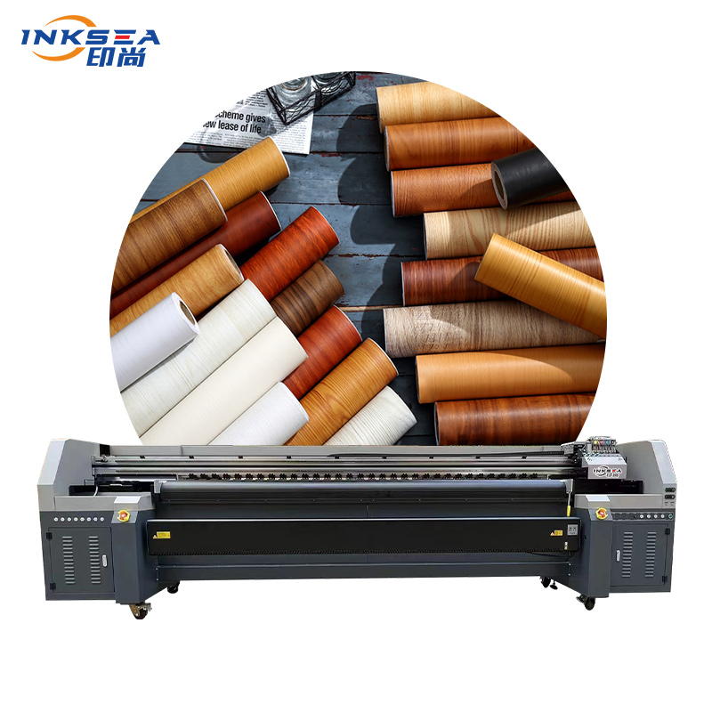 Wide format wallpaper printing machine 1.8M football leather printing machine CMYKW color inkjet printer